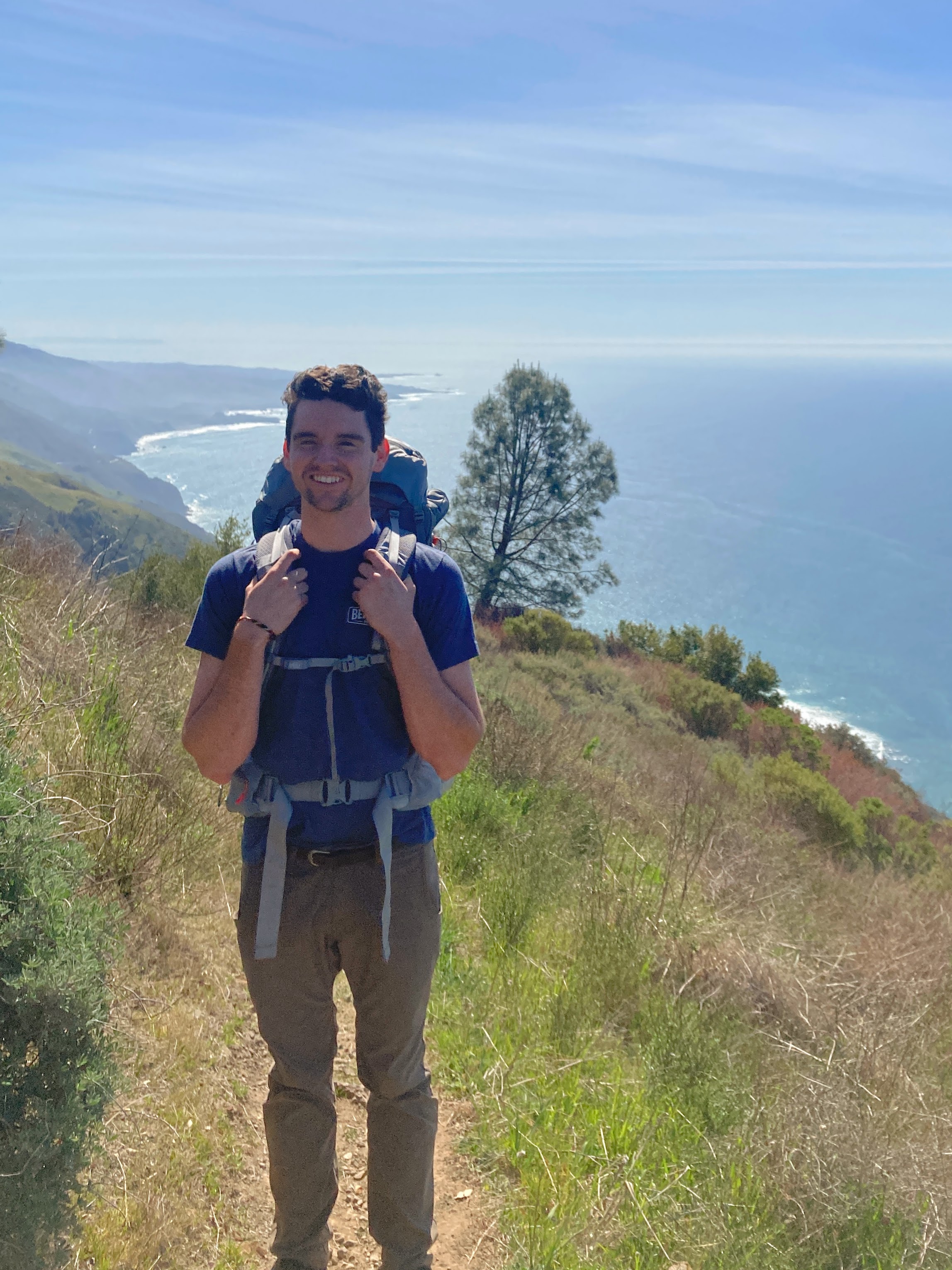 Keaten Tuttle backpacking on the coast